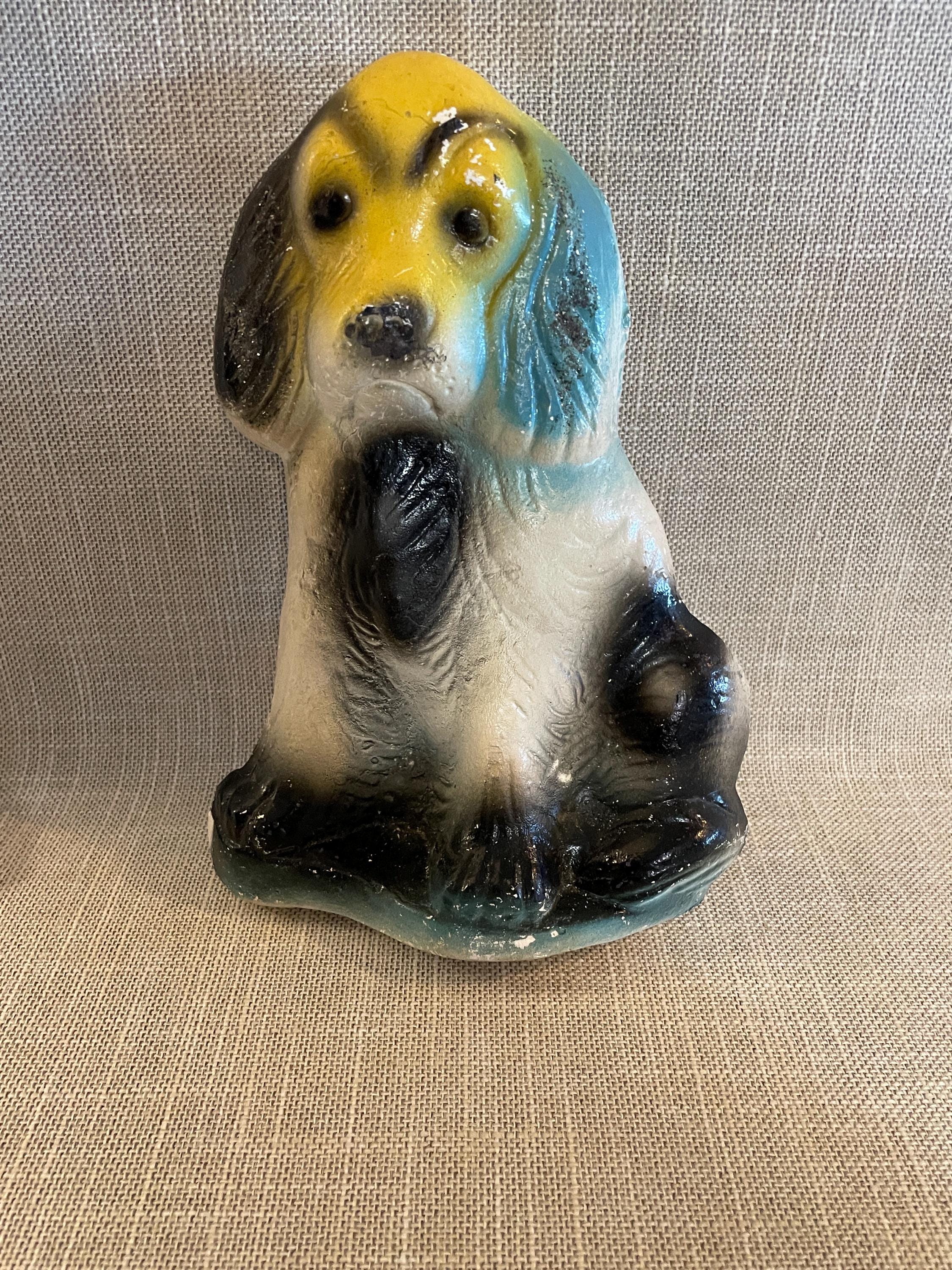 1940's Chalk Ware Large Glitter Dog - Flat Back Fireplace Mantel