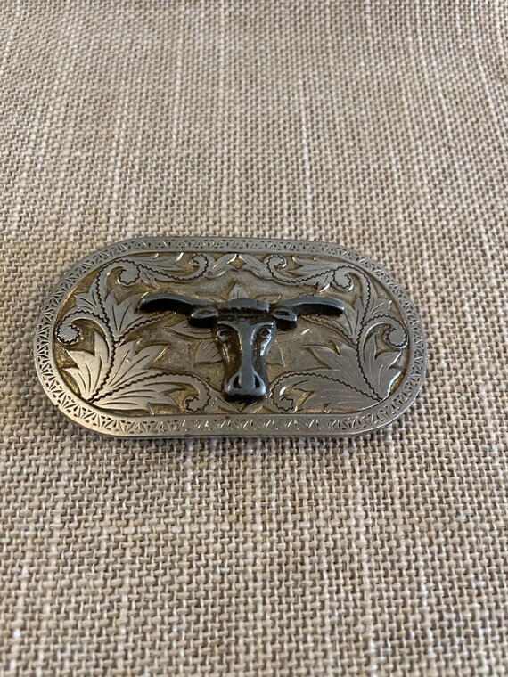 Steer Head Silver Belt Buckle