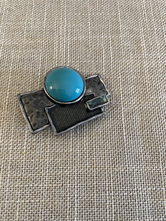 Sleeping Beauty Turquoise and Abalone Belt Buckle