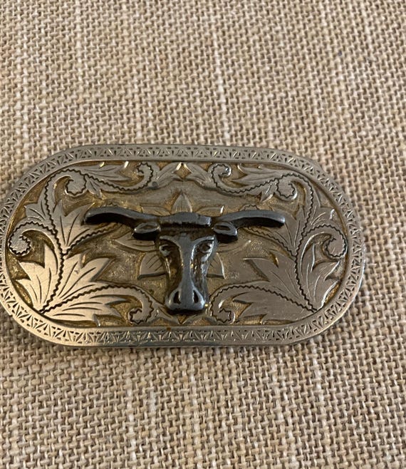 Steer Head Silver Belt Buckle View 3