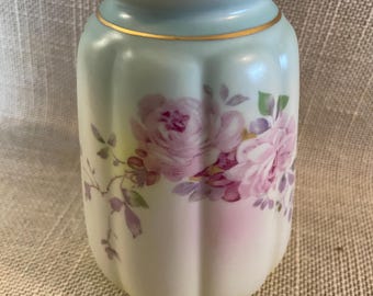 Vtg Betty Planter Porcelain Treasures hand painted hat pin holder blue flowers Vtg Betty Planter Porcelain Treasures Hand Painted Hat Pin  main image 4
