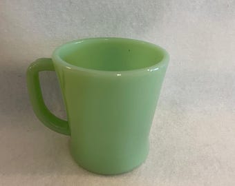 Jadeite Coffee Mug with &quot;D&quot; Handle - Restaurant Ware Coffee Mug - 1940&#39;s Coffee Mug - Fire King Jadeite Coffee Mug - Jadeite Collectible