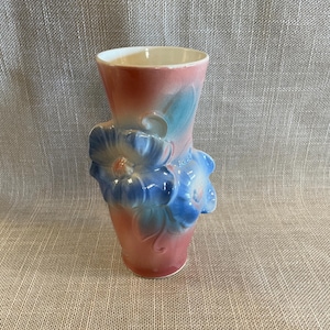 Royal Copley Pink and Blue Pansy Patterned Vase