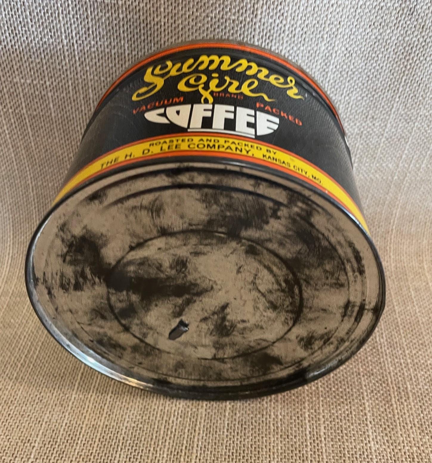 Summer Girl Vintage Coffee Tin Can - Kansas City Collectible