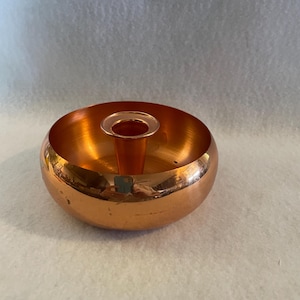 Copper Candle Holder with Curved Sides -  Individual Candle Holder - lovely Copper Accent Piece