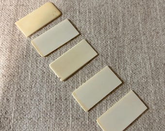 Early 1900s Piano Key Lot of Five - 2 by 1 Inch Size