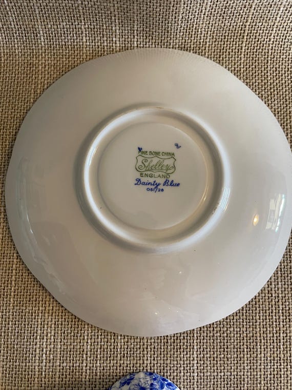 Shelly Dainty Blue Cup and Saucer - Vintage - Etsy