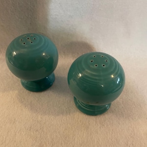 Fiesta Turquoise (Original Color)   Salt and Pepper Set - Fiesta Shakers - Ball Shaped Shakers - Fiesta Turquoise Set of Shakers