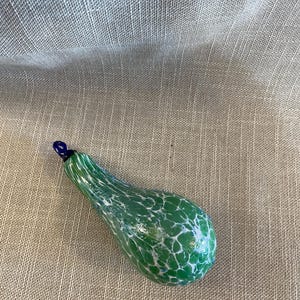 Kosta Boda Gourd with Speckled Green and White Glass - Italian Glass by Kosta Boda - Collectible Kosta Boda Gourd Shape