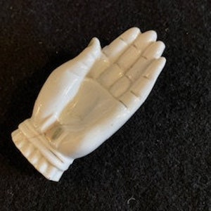 Molded Porcelain Glass Hand - Trinket Dish - Hand Shaped Palm