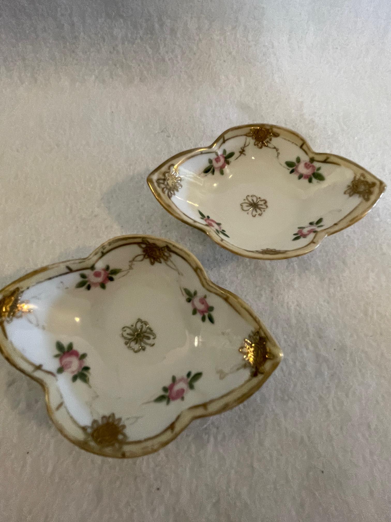 Nippon Set of Two Hand Painted Dishes Set -made Between 1891 and