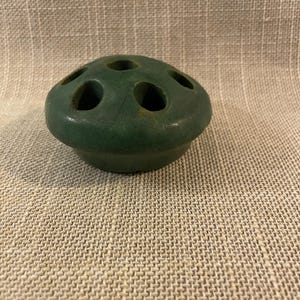 Ceramic Green Flower Frog - Sweet Great Color Flower Frog - Mid-Century Ceramic Flower Frog - Seven Hole Flower Frog - Collectible Frog