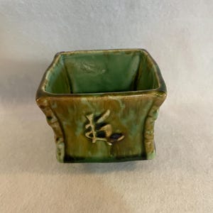McCoy Green Square Model 222-3 inch Ceramic Planter - McCoy Green Planter - MCM McCoy Garden Planter -  McCoy Green Planter - VTG McCoy