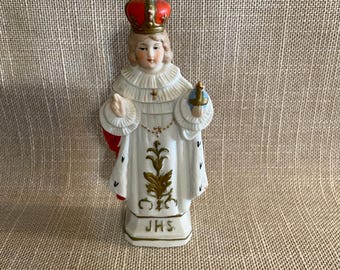 Infant of Prague Statue in Porcelain - Hand Painted