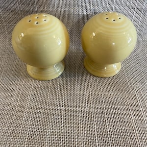 Fiesta Retired Color - Yellow Salt and Pepper Set - Ball Shaped Shakers