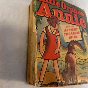 Pair of Little Orphan Annie Big Little Books - Mid Century Children&#39;s Books - Well Loved Little Orphan and Dog Illustrated Books