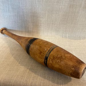 Wooden Juggling Pin - Early 20th Century Juggling Piece - Weathered Juggling Pin - Collectible Broadway Act Accessory - Circus Juggling Pin