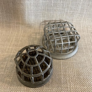 Two Cage Style Flower Frogs - Collectible Flower Frogs - Round Bottomed Cage Flower Frogs - Floral Accessory - Kenzan Floral Arranger
