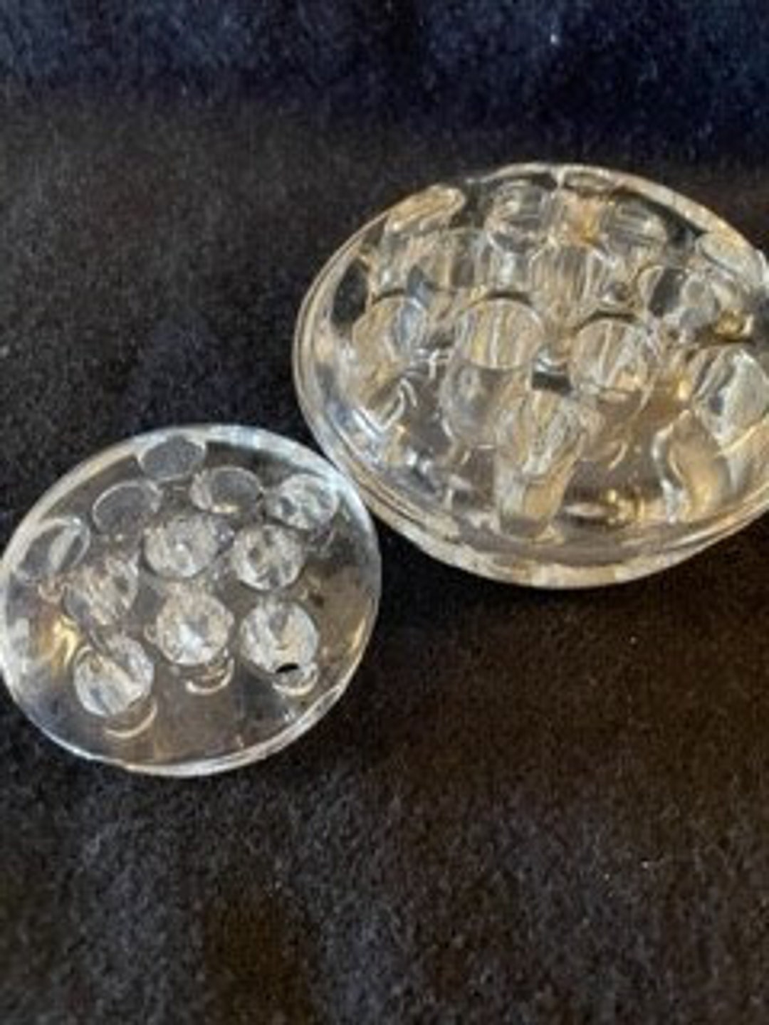 Two Glass Flower Frogs Large Glass Flower Frogs Floral Arrangers With