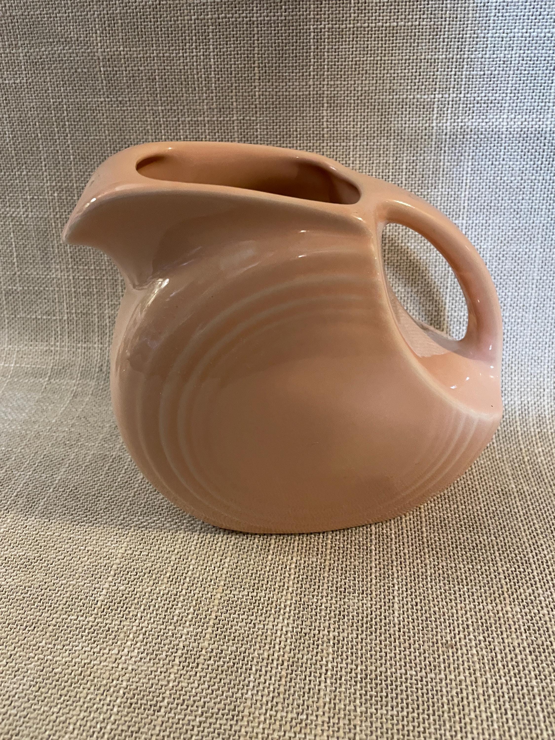 Apricot Retired Fiesta Juice Pitcher - Retired Fiesta Ware Apricot Juice Jug - Fiesta Ware Juice Pitcher - Apricot Colored Small Pitcher
