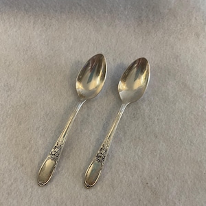 Two Silverplate Burgundy Champagne Demitasse Spoons by International Silverplate