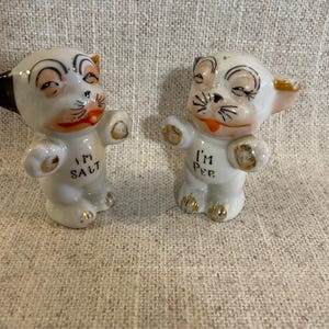Vintage Winking Dog Salt and Pepper Shakers - Novelty S&P Set