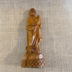 Madonna and Child Hand Carved Wood - Wooden Madonna and Child - Mary and Child Wood Statue - Carved Wooden Statue of Madonna and Child -