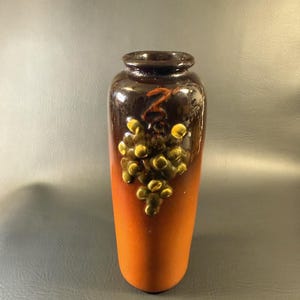 Floretta Vintage Weller Art Pottery Tall Vase, Collectible Weller Pottery, Large Colorful Slip Applied Weller Pottery Vase