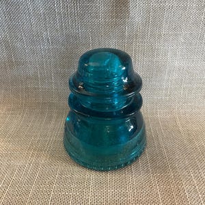 Vintage Aqua Glass Insulator Cap