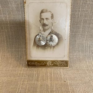 Watch Face Skelton Earrings - Boho Jewelry on Cabinet Card