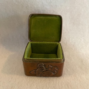 Japanese Copper Box - Velvet Lined Copper Box - Mejii Period Box - Collectible Copper Trinket Box