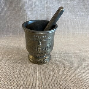 Vintage Metal Mortar and Pestle Set - Sister Xavier, First Woman Pharmacist (1985)