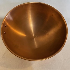 Large Copper Mixing Bowl - Vintage Copper Souffle Bowl 1970&#39;s - Collectible Copper Decor - Vintage Copper for Farmhouse Kitchen