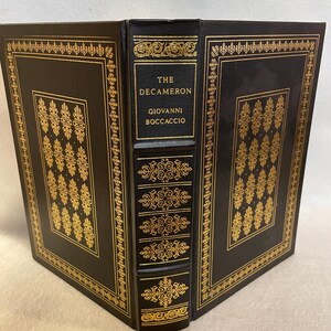 The Decameron by Giovanni Boccaccio - Franklin Library Gilt Leather - The Decameron Translated by G. H. McWilliam - Woodcuts of Jose Narro