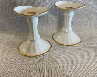 Vintage Lenox Gold Trimmed Symphony Candlestick Holders