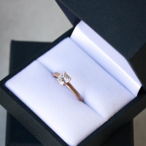 Handmade White Topaz Engagement Ring, Unique Engagement Ring, 9mm x 7mm Cushion Shaped Ring, Ethical Jewelry Designer image 5