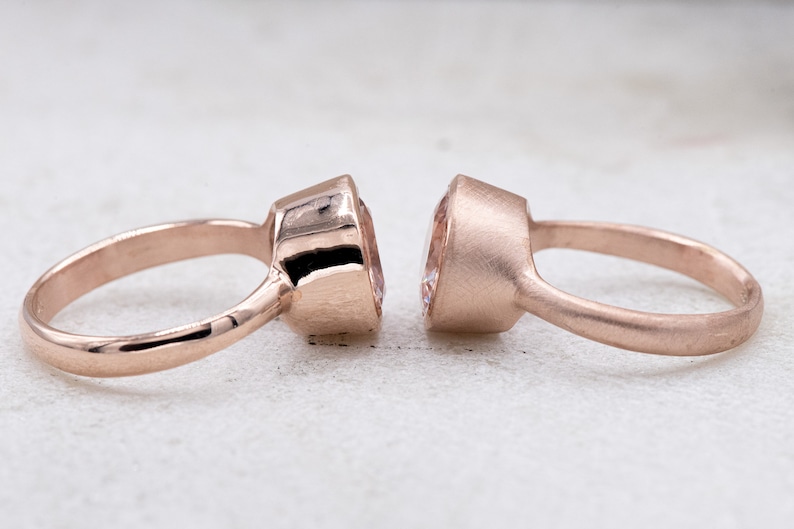 Morganite Rose Gold Gemstone Ring, 14k Rose Gold Solitaire Handmade Engagement Ring, Eco Friendly image 3