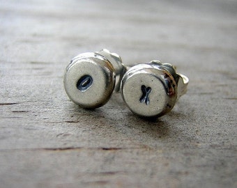 Handgemaakte XO zilveren oorknopjes, vriendschapssieraden