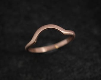 Wrap Style Wedding Band for our 8mm Halo Ring, Wedding Band 14k Rose Gold or White Gold Wrap Band Ring, Eco Friendly Rec