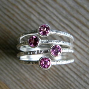 The Confetti Ring in Pink Rhodolite Garnet and Recycled Sterling