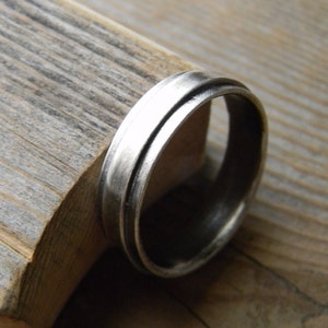 Unique Sterling Silver Wedding Band | Handmade Unisex Wedding Ring | Onegarnetgirl