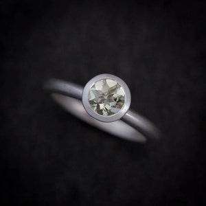 Green Amethyst Ring, Prasiolite Solitaire or Layered Stacking Ring, Sterling Silver Jewellery,  February Birthstone Jewelry
