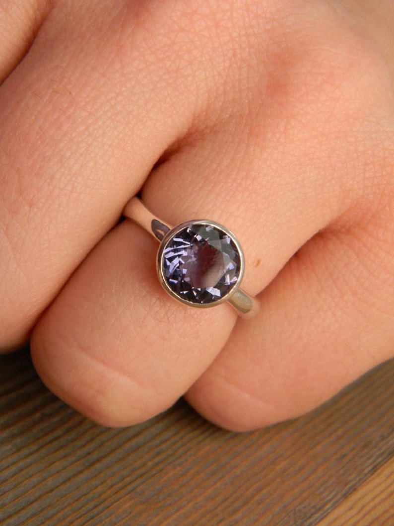 Iolite Silver Gemstone Ring, Water Sapphire in Recycled 925 Tarnish resistant Sterling Silver image 3