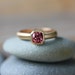 Pink Spinel Asscher Ring in 14k Yellow Gold, Flanders or Asscher cut Gemstone Ring in  Eco Friendly Recycled Gold 