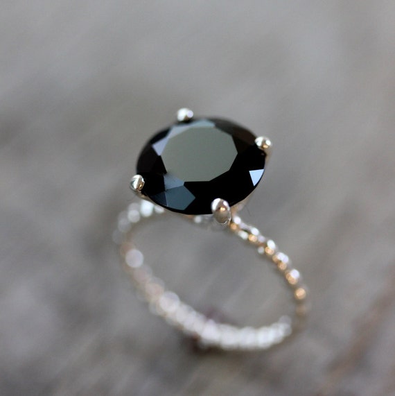 Black spinel solitaire ring store