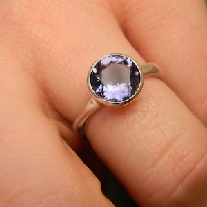 Iolite Silver Gemstone Ring, Water Sapphire in Recycled 925 Tarnish resistant Sterling Silver image 2