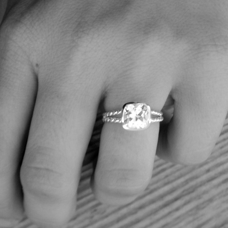 White Topaz Gemstone Ring Tarnish Resistant Sterling Silver Etsy