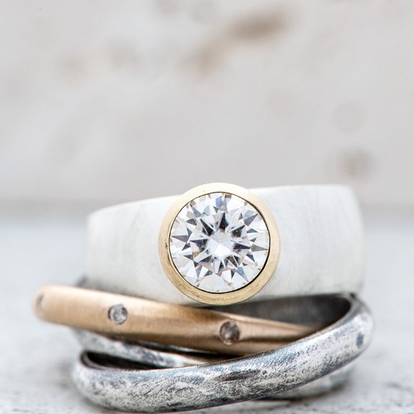 Wide Engagement Ring Etsy