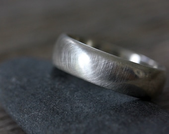 Handmade Chunky Sterling Silver Wedding Band: Unisex 925 Ring