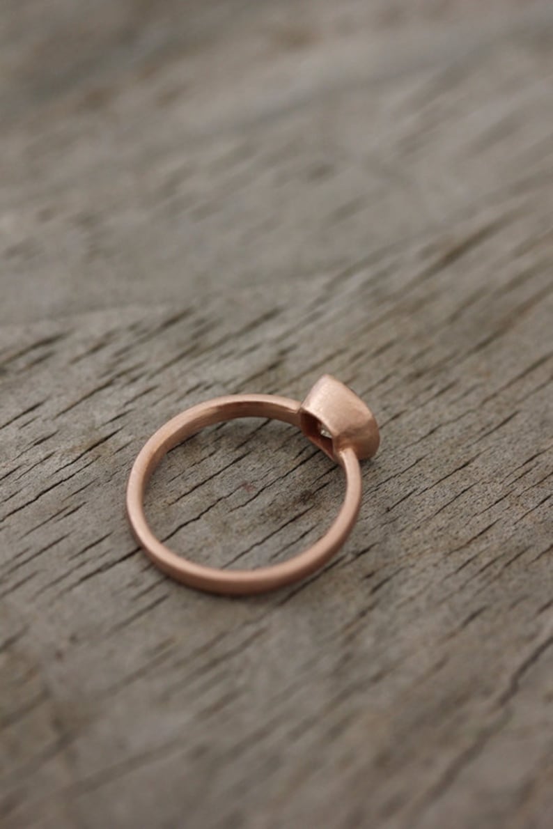 Rose Gold Engagement Ring, Forever Brilliant Moissanite Engagement Ring, Recycled, Ethical Non diamond Promise Ring image 4